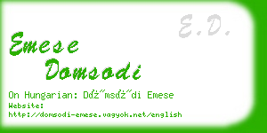 emese domsodi business card